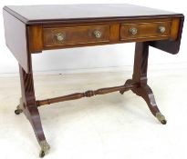 ANTIQUE STYLE GEORGIAN REVIVAL MAHOGANY DROP LEAF SOFA TABLE