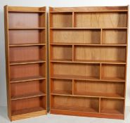 TWO 1970’S VINTAGE RETRO DANISH INSPIRED OPEN WINDO BOOKCASES