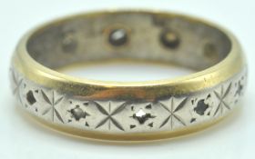 18CT WHITE GOLD TWO TONE ETRNITY RING