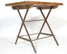 VINTAGE PINE CROSS LEGGED DINING TRESTLE TABLE