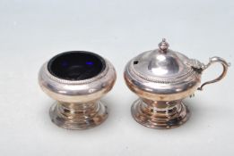PAIR OF 1936 BIRMINGHAM SILVER CONDIMENTS POTS BY OLLIVANT & BOTSFORD