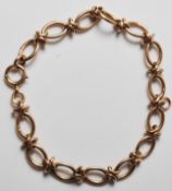 9CT GOLD LADIES OVAL LINK BRACELET