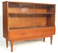 VINTAGE 1970'S TEAK WOOD GLAZED BOOKCASE