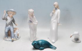 COLLECTION OF VINTAGE LATE 20TH CENTURY PORCELAIN FIGURINES BY LLADRO AND CASADES