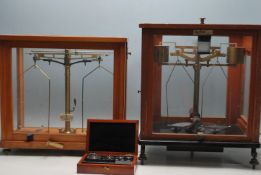TWO VINTAGE 20TH CENTURY LABORATORY SCALES