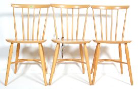 THREE VINTAGE ERCOL STYLE MODEL 391 ALL PURPOSE CHAIRS