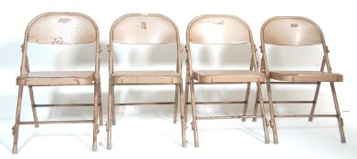 SET OF FOUR RETRO VINTAGE INDUSTRIAL FOLDING DINING CHAIRS