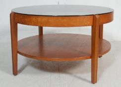 VINTAGE 20TH CENTURY DANISH INSPIRED TEAK WOOD AND GLASS COFFEE TABLE