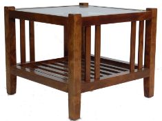 LATE 20TH CENTURY MAHOGANY AND GLASS COFFEE TABLE
