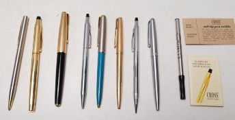 COLLECTION OF VINTAGE FOUNTAIN PENS TO INCLUDE PARKER, CROSS AND MORE