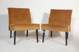 MATCHING PAIR OF RETRO VINTAGE EASY / LOW BEDROOM CHAIRS