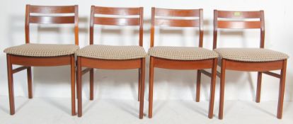FOUR RETRO DANISH INSPIRED TEAK WOOD DINING CHAIRS