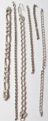 GROUP OF FOUR VARIOUS SILVER CHAINS