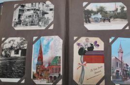 ALBUM OF FOREIGN POSTCARDS - ALL CIRCA WW1 PERIOD