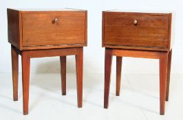TWO VINTAGE RETRO 20TH CENTURY TEAK WOOD BEDSIDE CABINETS