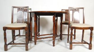 VINTAGE MID CENTURY ERCOL DINING CHAIRS TOGETHER WITH A DROP LEAF TABEL