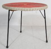 MID CENTURY SATELLITE STYLE CIRCULAR WIRE WAVE OCCASIONAL COFFEE TABLE