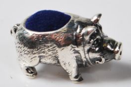 STERLING SILVER PIG PINCUSHION
