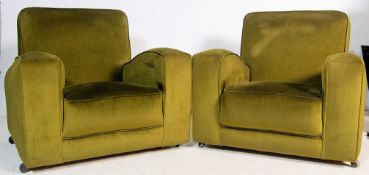 PAIR OF ART DECO RETRO VINTAGE 1930S CLUB CHAIRS