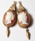 VICTORIAN CAMEO PANEL DROP EARRINGS