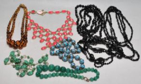 EIGHT ANTIGE AND VINTAGE NECKLACES