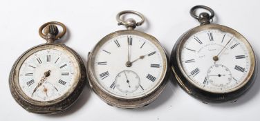 COLLECTION OF THREE ANTIQUE GENTLEMANS POCKETS WATCHES