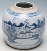 EARLY 18TH CENTURY CHINESE BLUE AND WHITE GINGER JAR