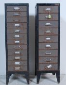 RETRO VINTAGE INDUSTRIAL SALVAGE METAL PEDESTAL FILING CABINETS