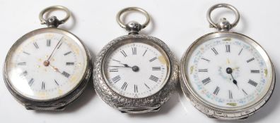THREE 20TH CENTURY SILVER POCKET WATCHES
