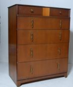 ART DECO STYLE 1950S OAK VENEER CHEST OF DRAWERS