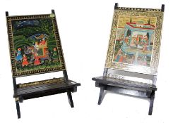 TWO VICTORIAN STYLE INDIAN FOLDING CHAIRS