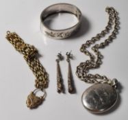 GROUP OF VICTORIAN SILVER AND GILT JEWELLERY