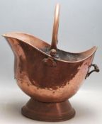 19TH CENTURY VICTORIAN ARTS AND CRAFTS COPPER HELMET SHAPED COPPER SCUTTLE