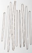 GROUP OF MIXED SILVER NECKLACE CHAINS