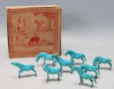 EIGHT 20TH CENTURY CHINESE ORIENTAL CERAMIC HORSE FIGURINES