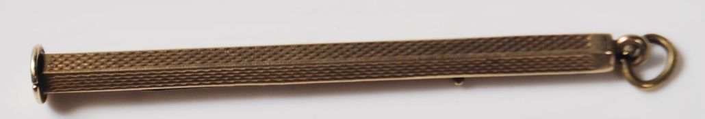 9CT GOLD RETRACTABLE TOOTHPICK