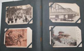 ALBUM OF JAPANESE POSTCARDS - 100+ 20TH CENTURY CARDS