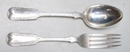 VICTORIAN SILVER JOHN POPE GENGE POON AND FORK