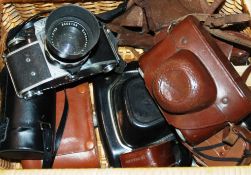 COLLECTION OF ASSORTED VINTAGE CAMERAS & TELESCOPE