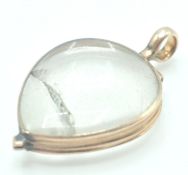 GEORGIAN GOLD AND ROCK CRYSTAL LOCKET PENDANT