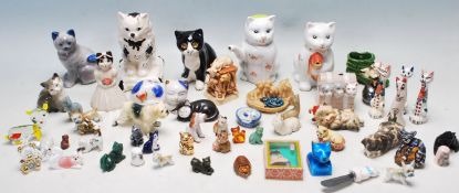 LARGE QUANTITY COLLECTION OF CATS ORNAMENTS AND FIGURINES