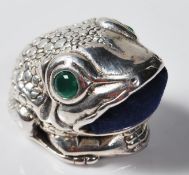 STAMPED .925 STERLING SILVER FROG PINCUSHION