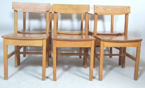 SET OF SIX 20TH CENTURY CHAPEL DINING CHAIRS