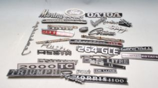 COLLECTION OF VINTAGE / CLASSIC CAR BADGES - AUSTIN, MORRIS ETC