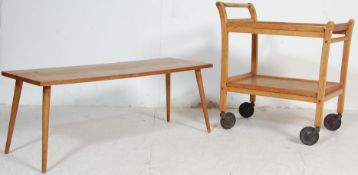 VINTAGE RETRO 20TH CENTURY TEAK WOOD SERVING TROLLEY