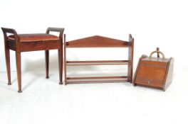 COLLECTION OF ANTIQUE MAHOGANY COMPRISING OF SHELV