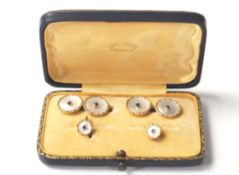 VINTAGE 14CT GOLD AND MOTHER OF PEARL CUFFLINK SET