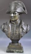 LARGE ANTIQUE PATINATED METAL BUST OF NAPOLEON BONAPARTE