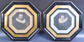 PAIR OF 19TH CENTURY EBONISED AND GILT SLIP FRAMES
