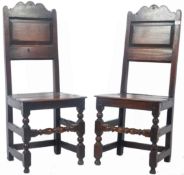 PAIR OF 17TH CENTURY ENGISH OAK DINING / HALL SIDE CHAIRS
